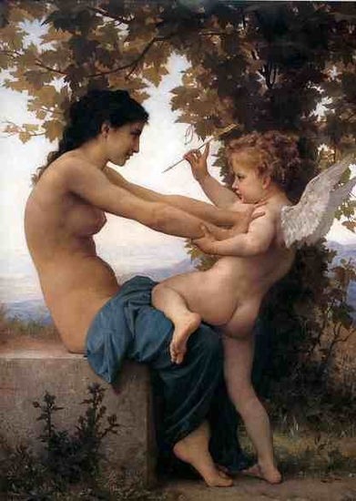 Herself against eros copia de Bouguereau Óleo Lienzo Figura