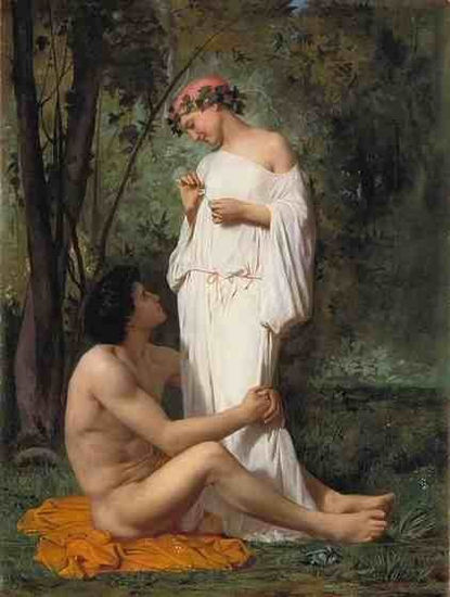 Idylle copia de Bouguereau Óleo Lienzo Figura