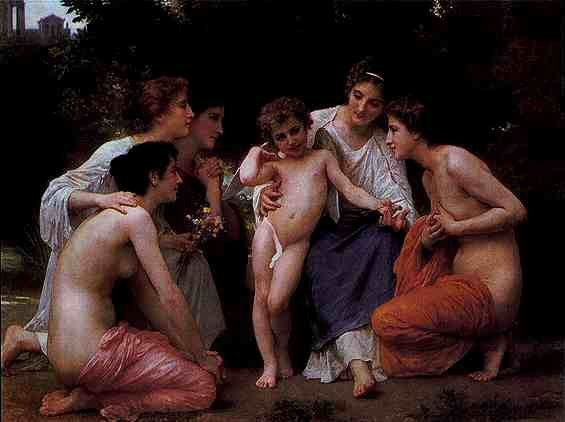 L'admiration copia de Bouguereau Óleo Lienzo Figura