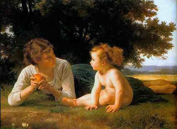 La tentation copia de Bouguereau Óleo Lienzo Figura