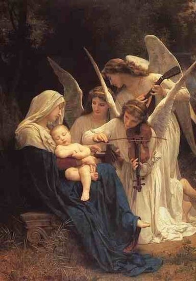 Les sons de les anges copia de Bouguereau Oil Canvas Figure Painting