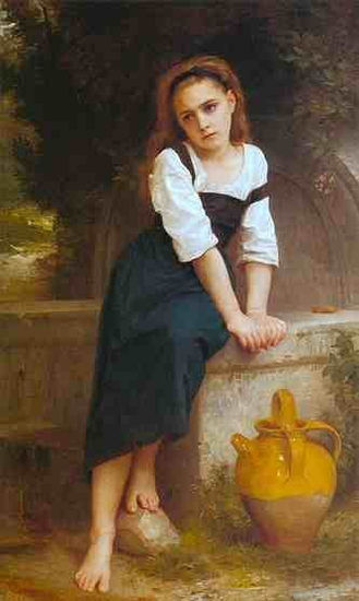 Orpheline a la fontaine copia de Bouguereau Óleo Lienzo Figura