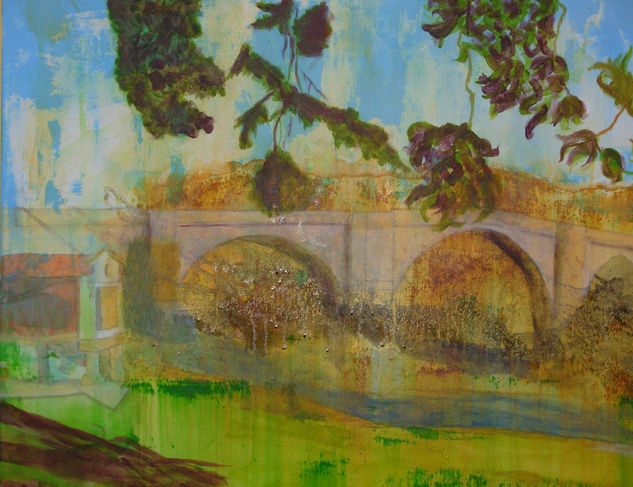 EL PUENTE Mixed media Canvas Landscaping