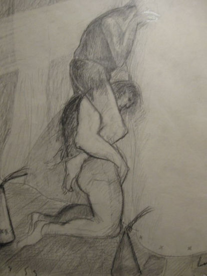 dos figuras circenses  1987 Pencil