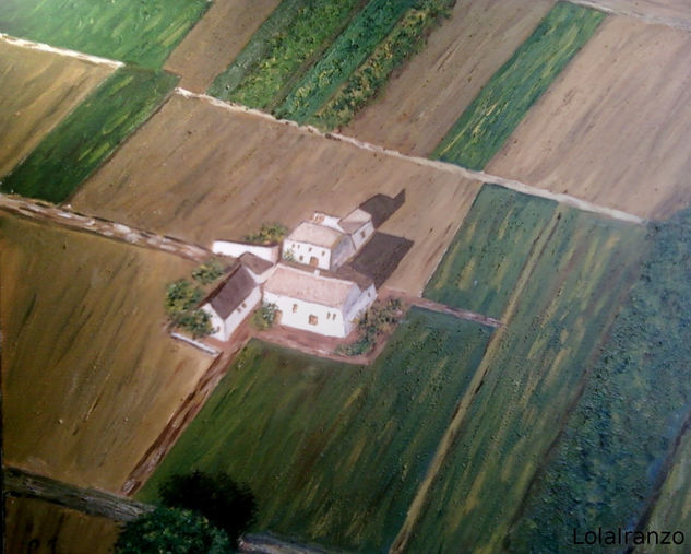 L'horta Aérea Oil Canvas Landscaping