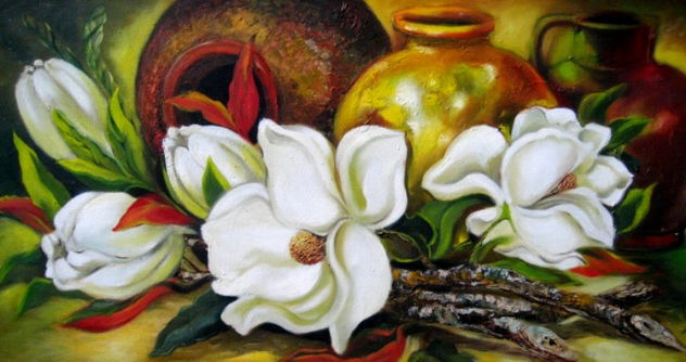 BODEGON FLORES BLANCAS