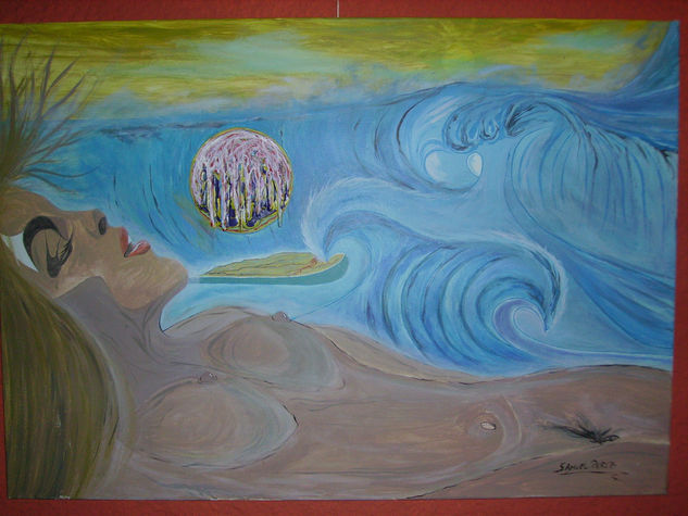 el mar y la mujer Oil Canvas Landscaping