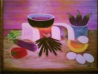 Bodegon  la presencia del fuego Oil Canvas Still Life Paintings