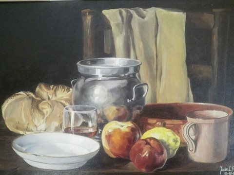 Bodegón - El pan nuestro de cada día ... Oil Canvas Still Life Paintings