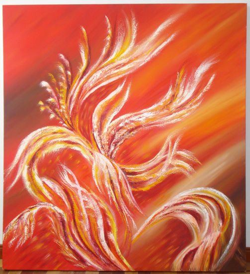 Rojo, fuego y viento Oil Canvas Others