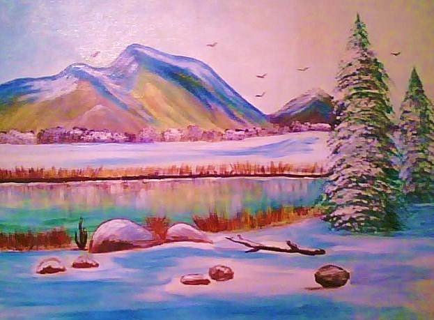 vista en invierno Oil Canvas Landscaping