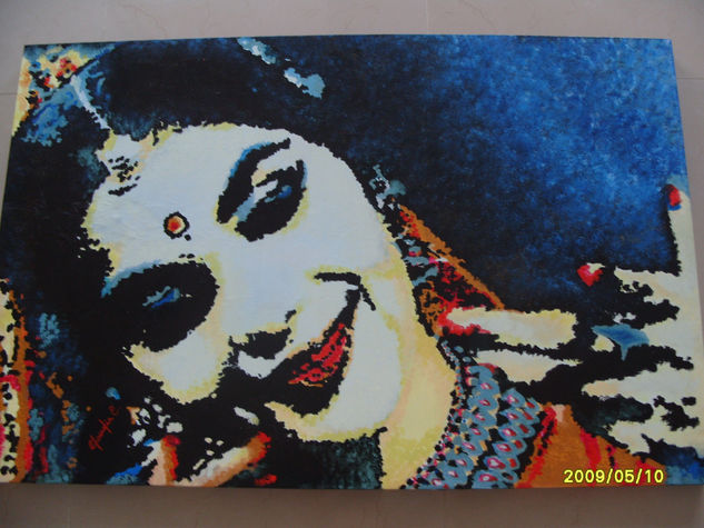 Belleza india Acrylic Canvas Portrait