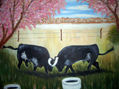 Peleando entre almendros .