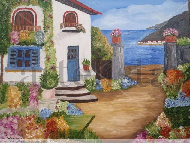 La Casita de la Costa Oil Canvas Landscaping