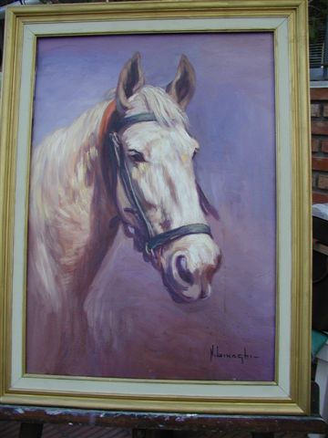 Mi caballo Oil Canvas Animals