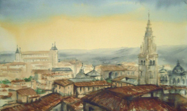 VISTA DE TOLEDO Acuarela Papel Paisaje