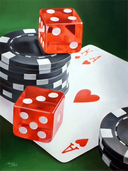 Casino Óleo Tabla Otros