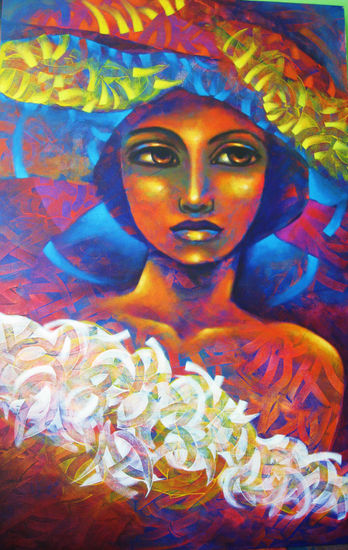 sombrero Acrylic Canvas Figure Painting