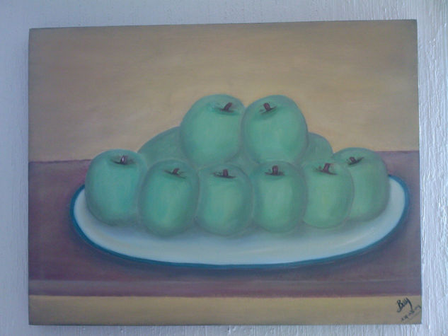 manzanas verdes Oil Canvas Still Life Paintings