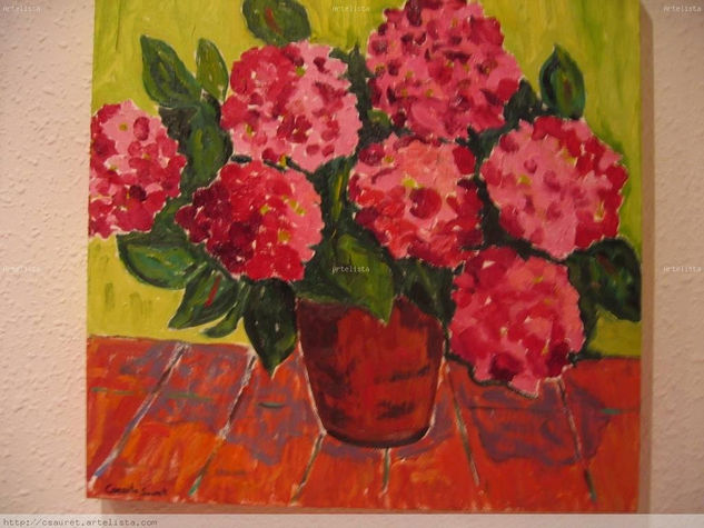 Hortensias Oil Canvas Floral Painting