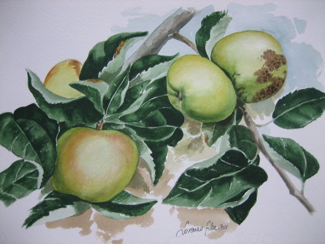 Rama de manzanas Watercolour Card Landscaping