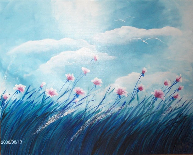 el viento del campo Acrylic Canvas Landscaping