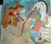 La muerte de Aquiles ,óleo sobre madera 60x60 de Crespo