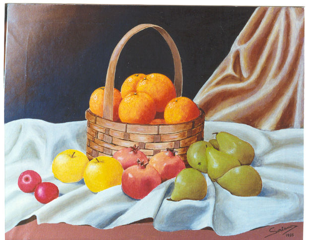 Cesta de Fruta Oil Canvas