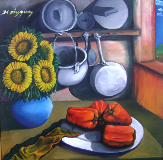 Pimientos 1 Oil Canvas Still Life Paintings