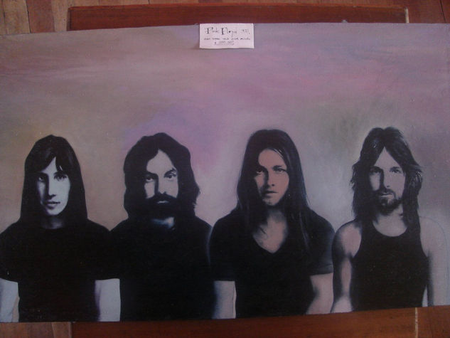 PINK FLOYD 71. (2008) Oil Textile Portrait