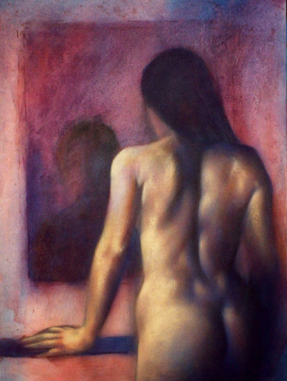 Frente al Espejo Acrylic Canvas Nude Paintings