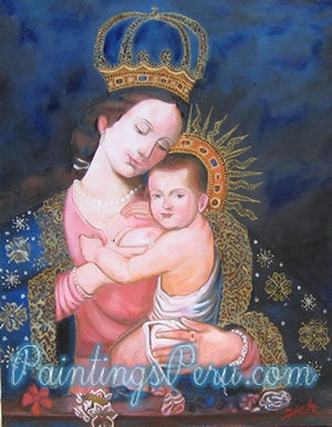 VIRGIN OF THE MILK - VIRGEN DE LA LECHE Óleo Lienzo Otros