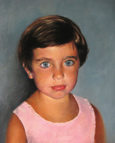 OJOS AZULES Oil Canvas Portrait