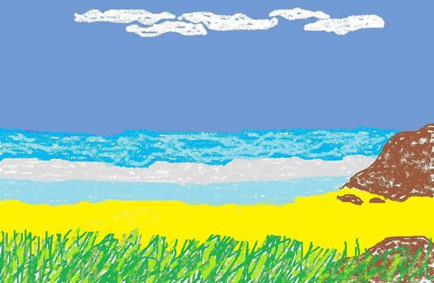 la playa en calma