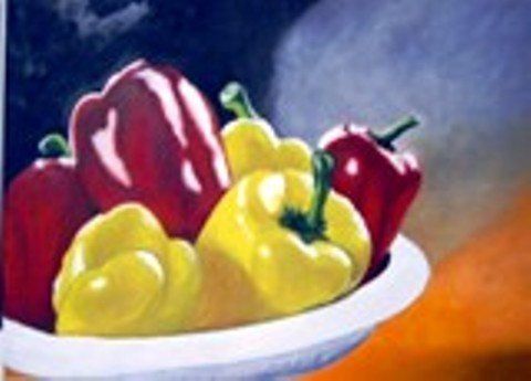 BANDEJA DE PIMIENTOS Oil Canvas Still Life Paintings