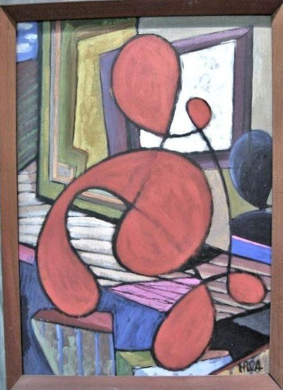 Modelo rojo Acrylic Panel Figure Painting