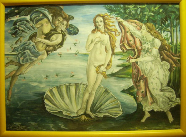 1. Adaptación de El nacimiento de Venus Gouache Card Nude Paintings