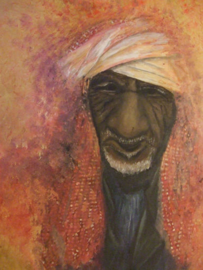 HOMBRE DEL DESIERTO Acrylic Canvas Portrait