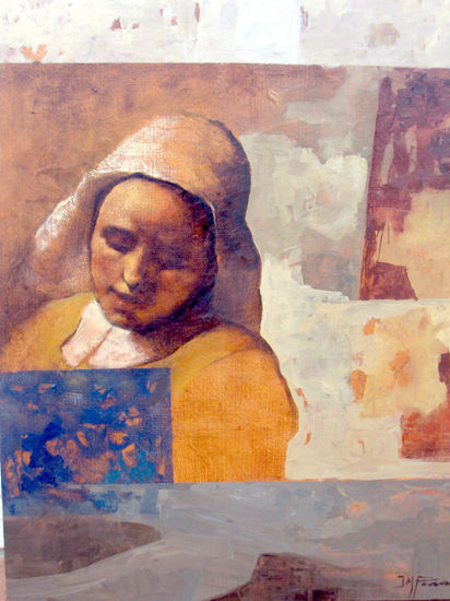 Lechera. Homenaje a Vermeer 2 Óleo Lienzo Figura