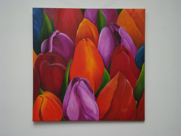 Explosion de color Oil Canvas Floral Painting