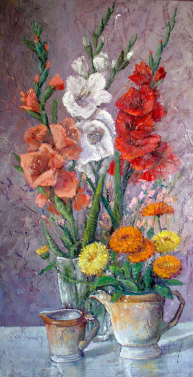 gladiolos Oil Canvas Floral Painting