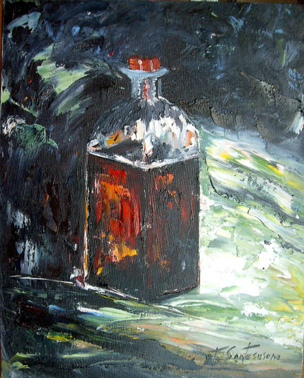 botella de vino 0787 Oil Canvas Still Life Paintings