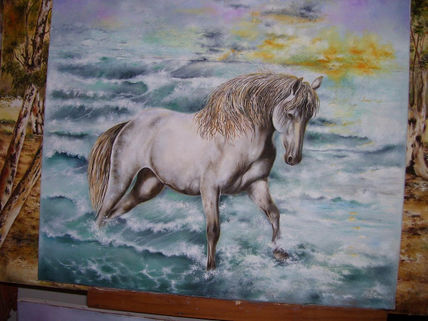Caballo en el mar