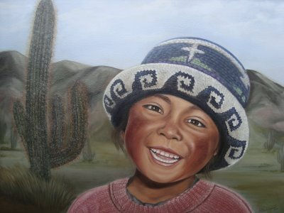 Niña norteña Oil Canvas Figure Painting