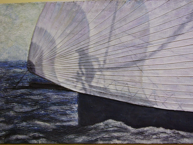 vela Mixed media Canvas Marine Painting