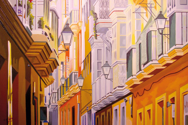 Calle Beato Diego de Cádiz Oil Panel Landscaping