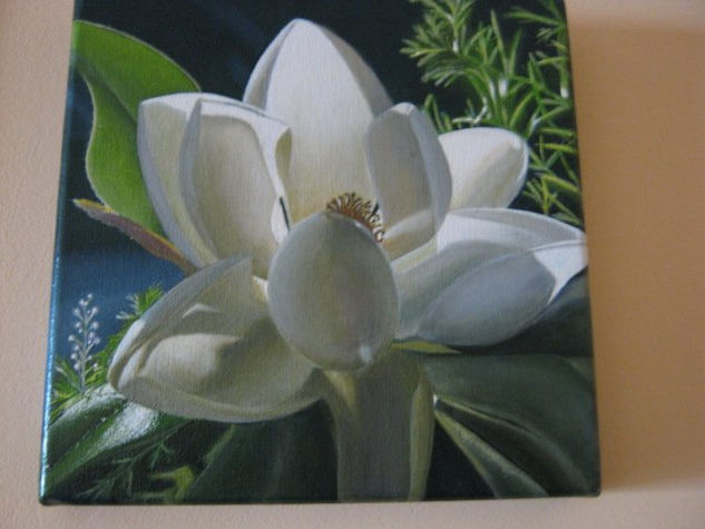 Magnolia Acrylic Canvas Floral Painting