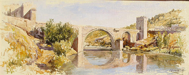 Puente de San Martin Oil Panel Landscaping