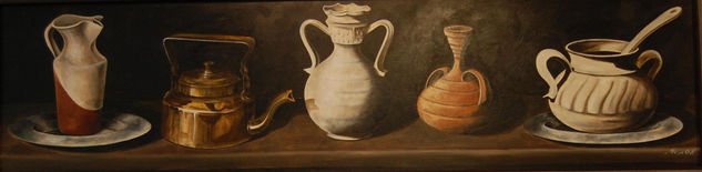 Homenaje a Zurbarán Oil Panel Still Life Paintings