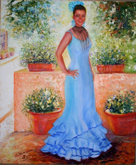 UNA SONRISA... CON ARTE..... Oil Canvas Portrait